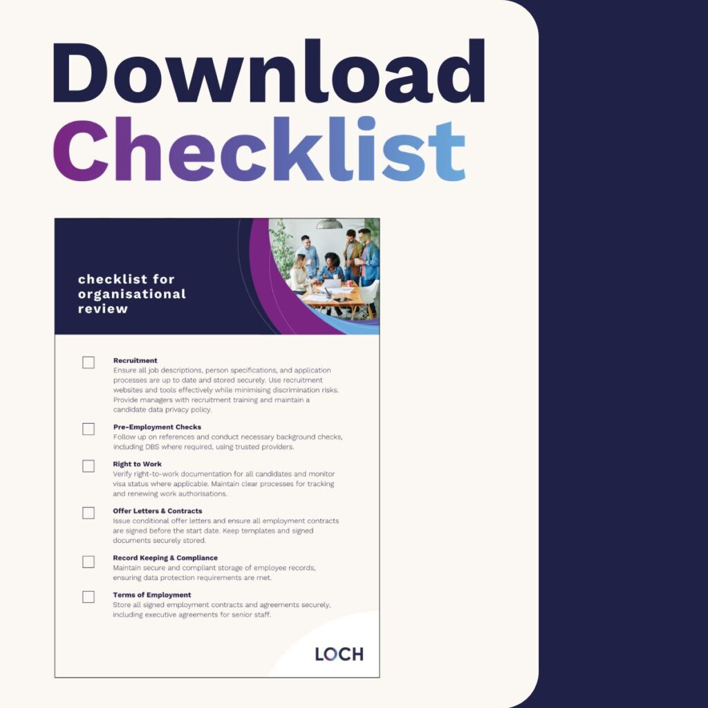 download checklist for organisational review