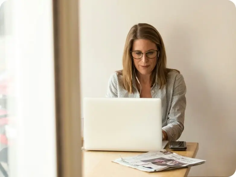 A lady using a laptop