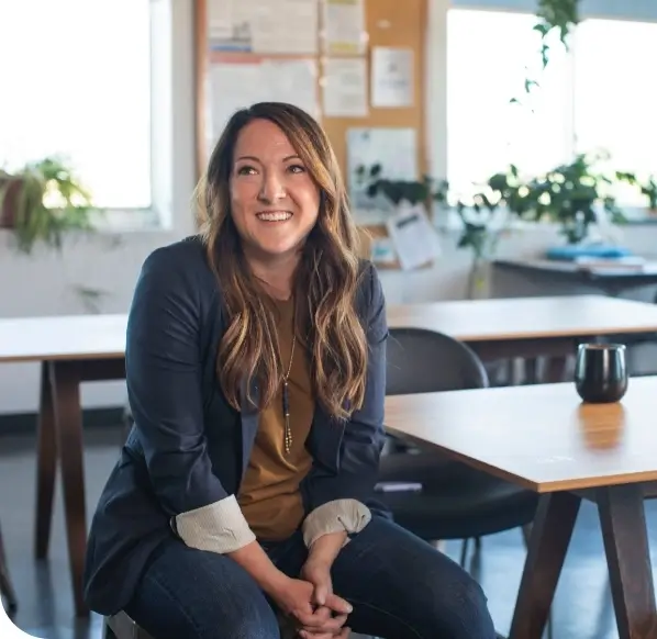 An office worker sitting at a desk