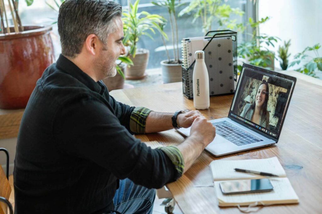 A man working remotely