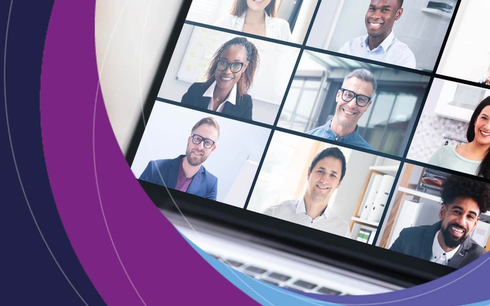 A video conference on a laptop screen