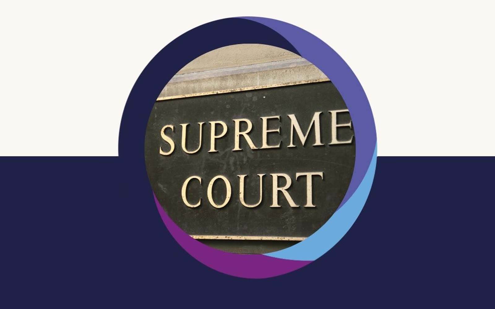 A supreme court sign