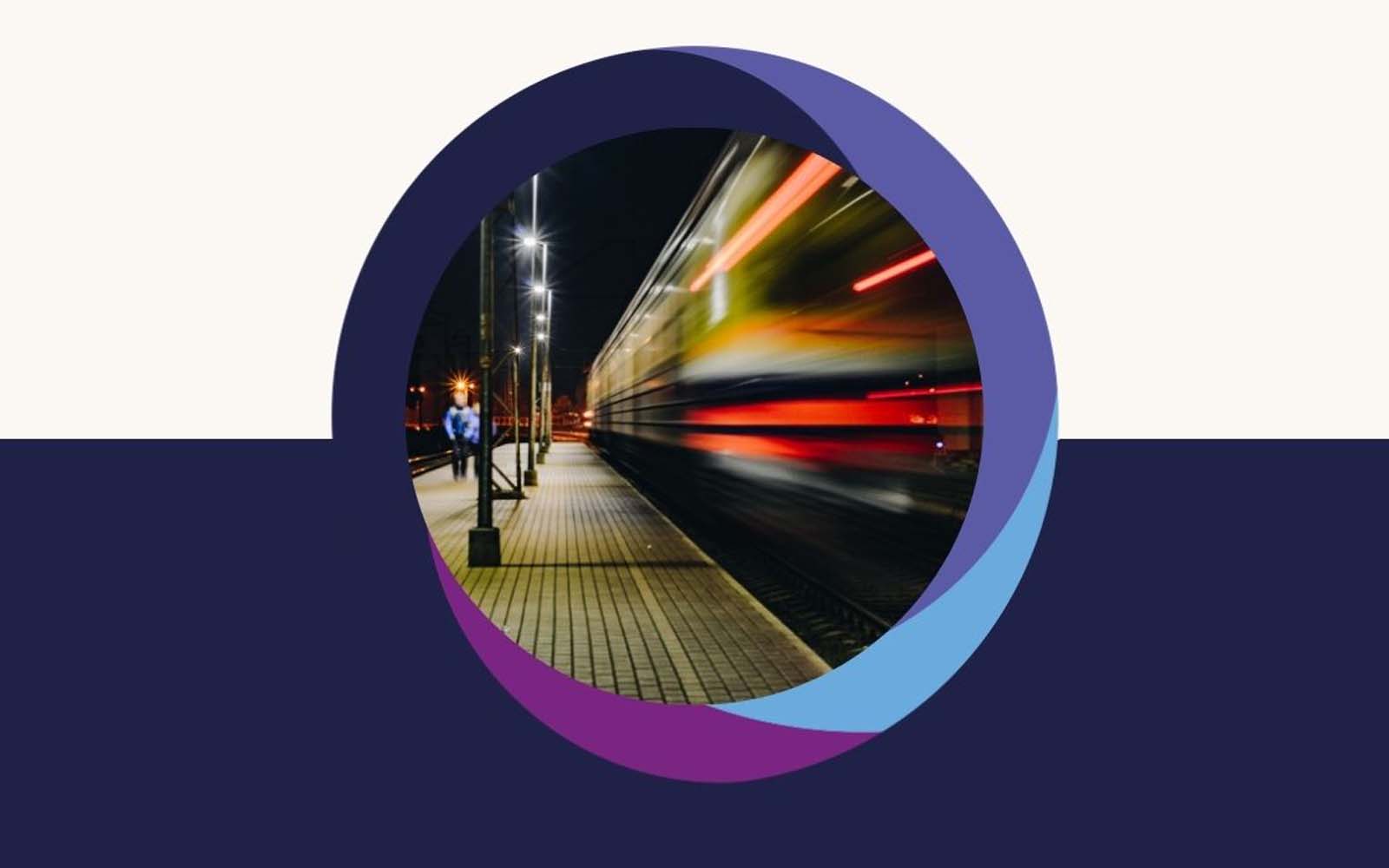 A speeding train graphic