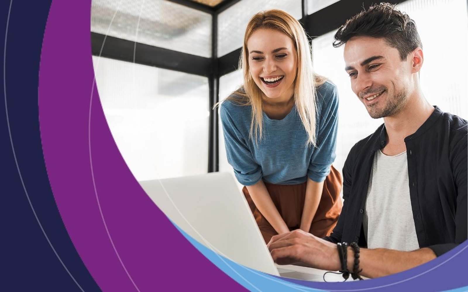 Two colleagues with a laptop
