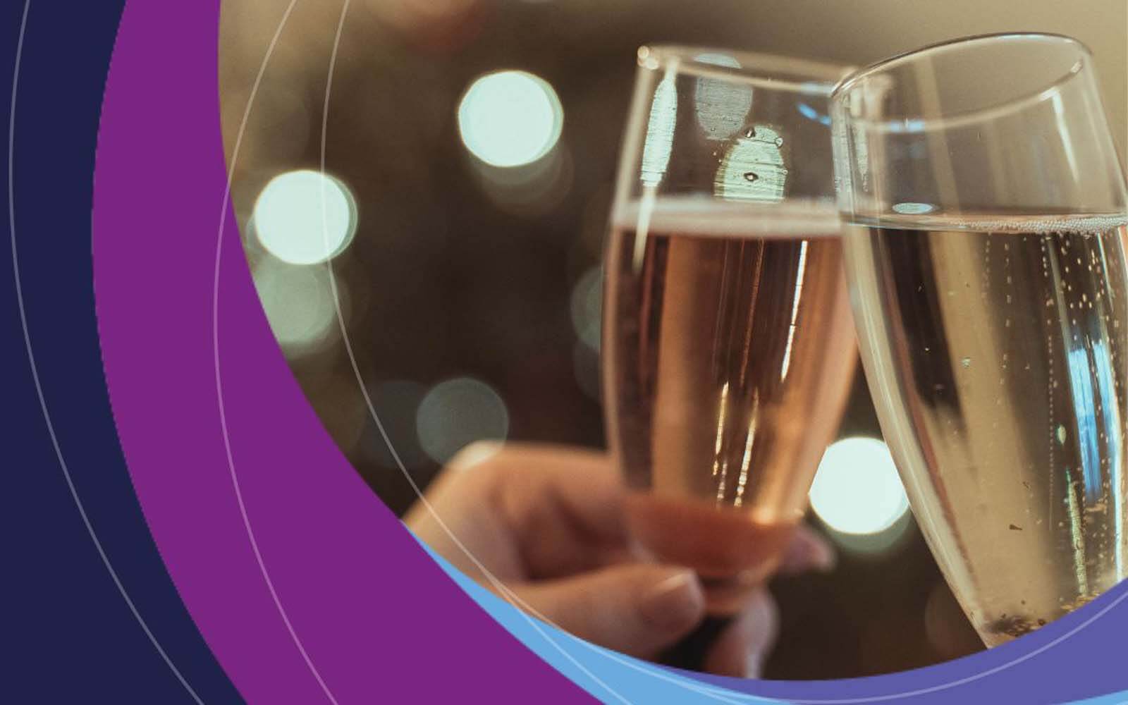 Two champagne glasses
